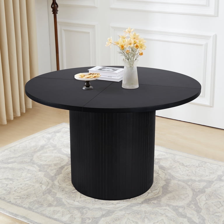 Wirrytor 47 Inch Round Dining Table for 4, Modern Farmhouse Style