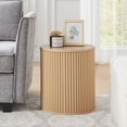 thumbnail image 1 of Wirrytor Round Side Table for living room, Fluted End Table for Small Spaces, Mid Century Modern Small Accent Tables, Bedside Table, Couch Side Table, Nightstand for Bedroom Couch,Oak, 1 of 9