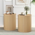 thumbnail image 1 of Wirrytor Round Side Table for living room set of 2, Fluted End Table, Mid Century Modern Small Accent Tables, Bedside Table, Couch Side Table, Nightstand for Bedroom Couch,Oak, 1 of 9