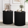 thumbnail image 1 of Wirrytor Round Side Table for living room set of 2, Fluted End Table for Small Spaces, Mid Century Modern Small Accent Tables, Bedside Table, Couch Side Table, Nightstand for Bedroom Couch,Black, 1 of 9