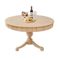 thumbnail image 1 of Wirrytor Round Dining Table with Drawers, Round Tabletop & Curved Trestle Legs Natural, Place Dining Table, Bistro, 1 of 7