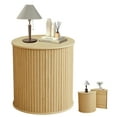 thumbnail image 1 of Wirrytor Semi-circle Side Table for living room set of 2, Fluted End Table for Small Spaces, Mid Century Modern Small Accent Tables, Bedside Table, Couch Side Table, Nightstand for Bedroom Couch,oak, 1 of 2