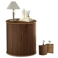 thumbnail image 1 of Wirrytor Semi-circle Side Table for living room set of 2, Fluted End Table for Small Spaces,Modern Small Accent Tables, Bedside Table, Couch Side Table, Nightstand for Bedroom Couch,Walnut, 1 of 2