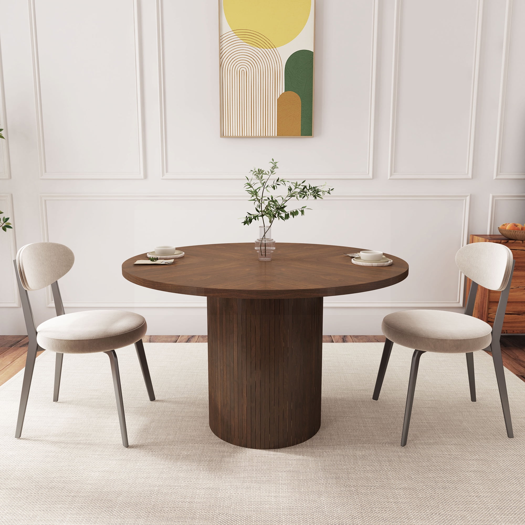 Dinning Table Round Dining Table For 4, Modern Farmhouse Kitchen