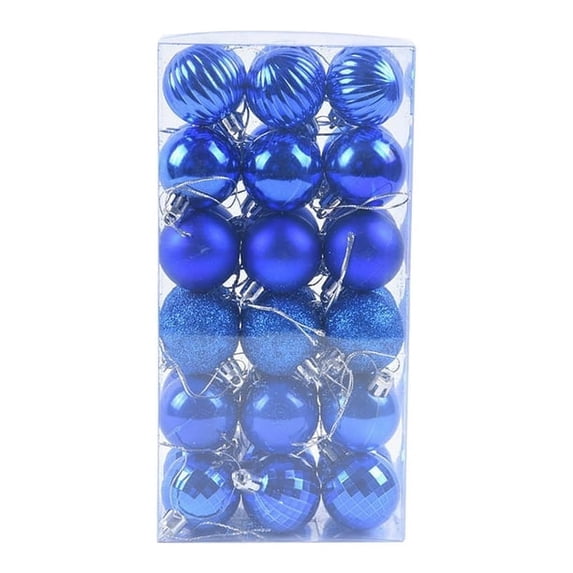 Wirziis Christmas Ornaments 36-Pack Christmas Ball Ornaments with Strings, Shatterproof Plastic Christmas Bulbs, Hanging Decorations for Xmas Tree, Holiday, Wedding, Party