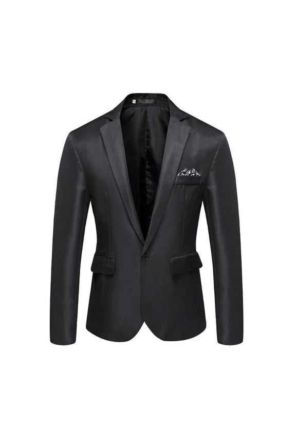 Mens Casual Slim Fit Suit Jacket 1 Button Daily Blazer Business Sport Coat Top