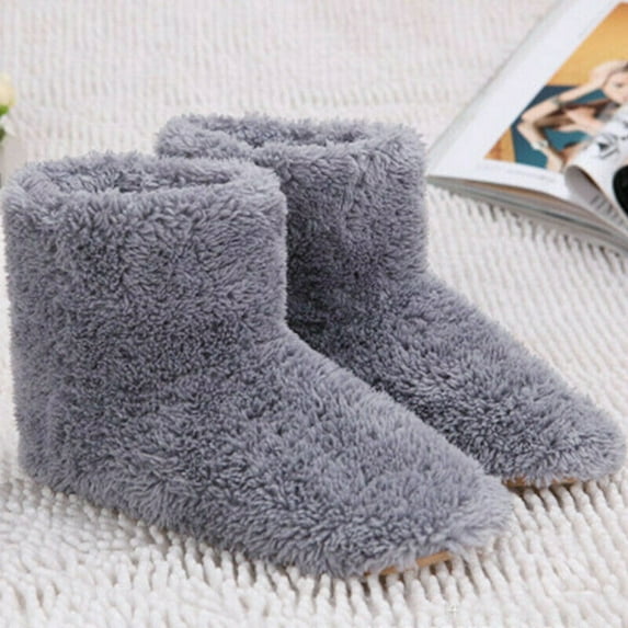 Wirziis USB Heated Slippers Heated Feet Warmer Winter Office Heating Shoes Plug Electric Heating Boots Feet Warm Plush Indoor Comfy Slippers - Winter Booties for Unisex