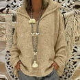 thumbnail image 1 of "Wirziis Ugly Christmas Sweater for Women,Women's Plus Size Casual Loose Hooded Long-Sleeved Sweater Solid Color Top - Gifts for Women", 1 of 5