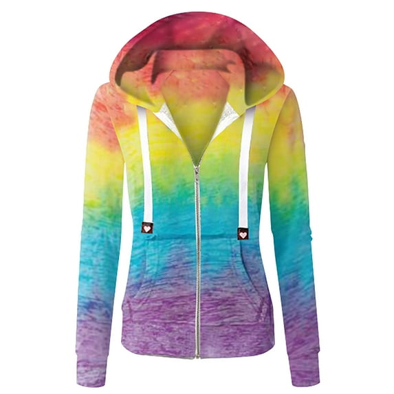 Wirziis Women'S Winter Tops Casual Loose Tie Dye Printed Jacket Winter Coats for Women