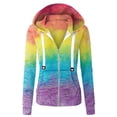 thumbnail image 1 of Wirziis Womens Long Sleeve Zip-Up Hoodies Jackets Tie Dye Casual Sweatshirt Coats with Pockets XL Multicolor for Ladies, 1 of 4
