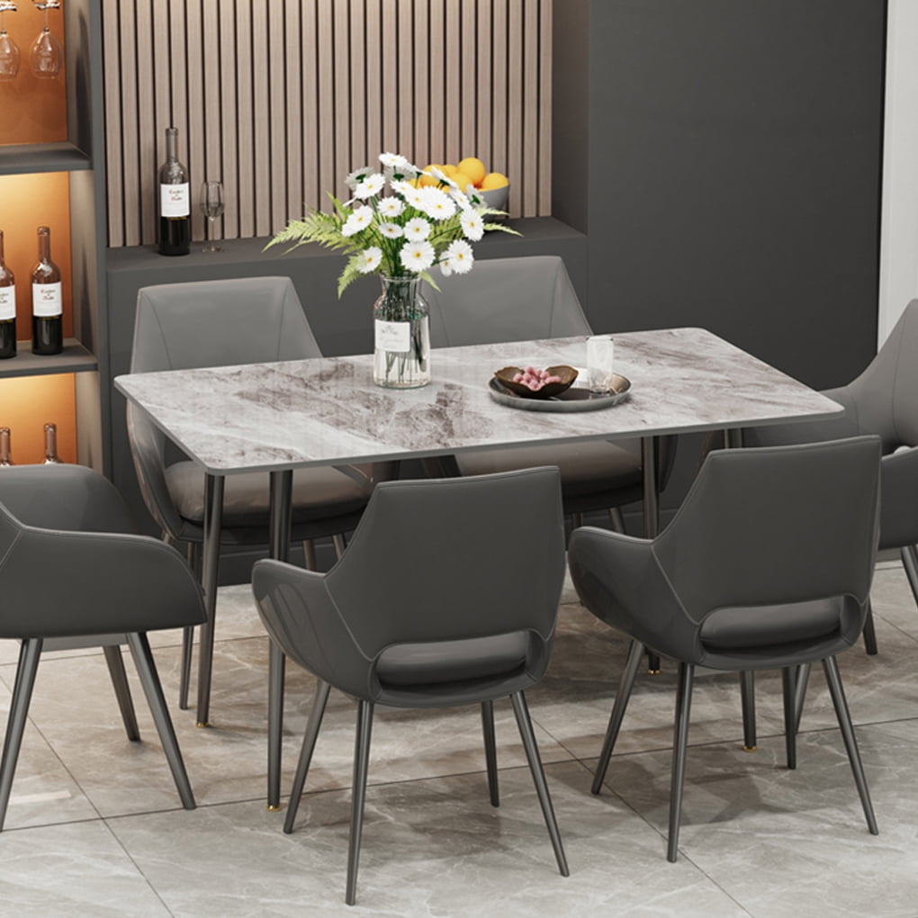 WisFor Sintered Stone Dining Table Kitchen Dinette Table Furniture with ...