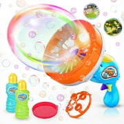 WisToyz Bubble Machine Bubble Blower Giant & Small Bubble Maker with 2 Bubble Wands