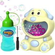 WisToyz Bubble Machine, Cream Dog Bubble Maker for Kids, 500+ Bubbles Per Minute