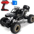 thumbnail interactive-video image 1 of Wisairt 1:12 Large RC Cars, 4WD Large Remote Control Monster Truck 2.4 GHz Alloy RC Cars for Kids Adults Aged 6 + Birthday Gifts (Black), 1 of 12