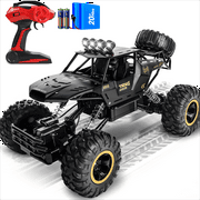 Wisairt 1:12 Large RC Cars,4WD Large Remote Control Monster Truck 2.4 GHz Alloy RC Cars for Kids Adults Age 6 + Birthday Gifts (Black)