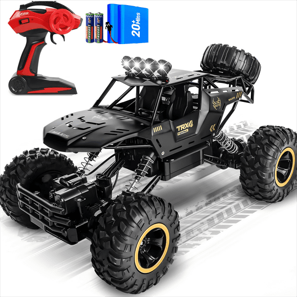 Wisairt 1:12 Large RC Cars,4WD Large Remote Control Monster Truck 2.4 GHz Alloy RC Cars for Kids Adults Age 6 + Birthday Gifts (Black)