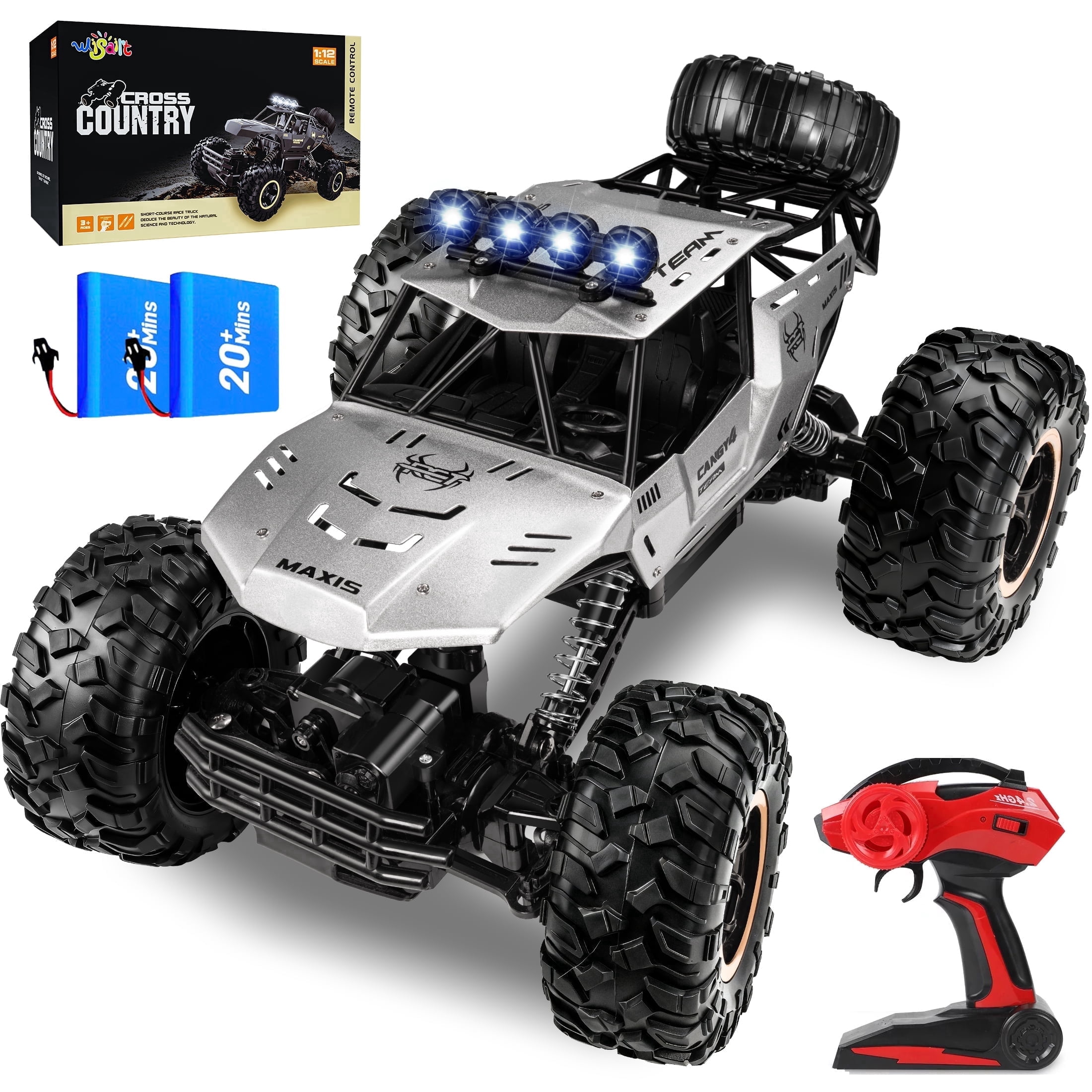 Wisairt 1:12 Large 4WD Remote Control Truck, Alloy Off-Road RC Car