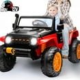 thumbnail image 1 of Wisairt 12V Kids Ride on Truck, Powered Ride on Car w/ Remote Control, 3 Control Modes, Parent Child Co-Driving, Bluetooth, LED Lights (Red), 1 of 11