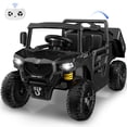 thumbnail image 1 of Wisairt 24V Kids Ride On Truck Car, 2-Seat Electric Ride on Toy w/ Dump Bed, Remote Control, Music, Story, LED Lights, Powered Ride On Construction Vehicle Dump Truck for Kids Age 2-5, 5MPH, Black, 1 of 8