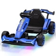 thumbnail image 1 of Wisairt 24V 10Ah Kids Electric Go Kart Drift Car, 360° Drift Ride on Toy with 800W Motors, 7.5 MPH, Adjustable Length, LED Lights, Drift Racing Kart for Big Kids 6-12 Years Old, 135 LBS, Blue, 1 of 12