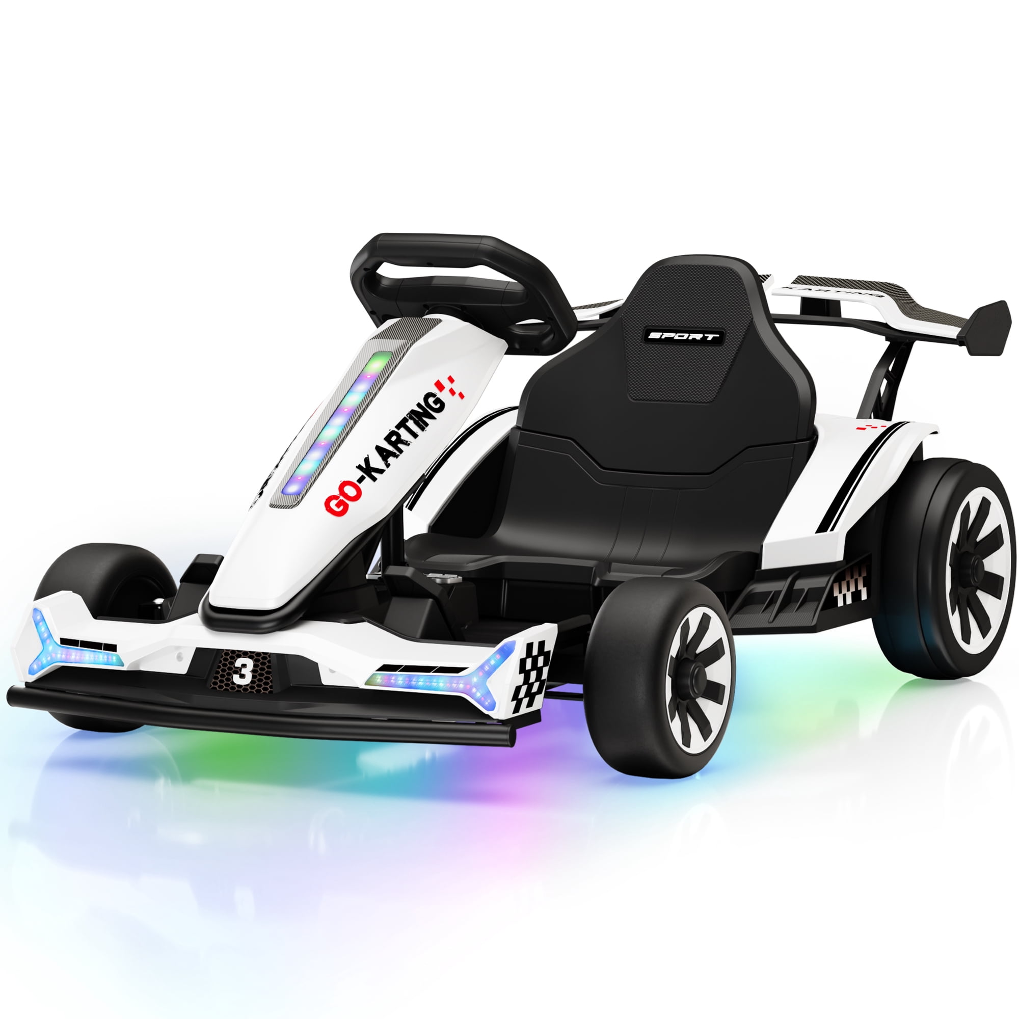 Wisairt 24V 10Ah 360° Kids Electric Go Kart Drift Car with 800W Motors, 7.5 MPH