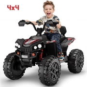 Wisairt 24V Ride on ATV Toys, 4WD Kids ATV 4-Wheeler for Big Kids with 2 Seater, Electric Quad 800W Motor, Black