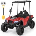 thumbnail image 1 of Wisairt 24V Kids Golf Cart, 4WD 2-Seater Electric Power Car Wheel for Big Kids, 4×200W Motors, Ages 3-8, Remote Control, Detachable Awning, Electric Dump Bed & Shovel, Red, 1 of 12