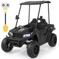 thumbnail image 1 of Wisairt 24V Kids Golf Cart, 4WD 2-Seater Electric Ride On Car for Big Kids, 4×200W Motors, Ages 3-8, Remote Control, Detachable Awning, Electric Dump Bed & Shovel, Black, 1 of 12