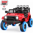 thumbnail image 1 of Wisairt 24 Volt Ride on Toys, 4WD 800W Power Car Wheel with Remote, 24V Ride ons with 2 Seater, Electric Car for Kids with Music, LED Lights, Seat Belt & Lockable Doors, 3-8 Years Old, Red, 1 of 9
