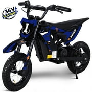 Wisairt 36V Kids Electric Dirt Bike, 15.5 MPH High-Speed Electric Motorcycle Ride on Dirt Bike for Kids Aged 5-10, 133 LBS Max Load, 10-Mile Range, Waterproof Seat, Twist Grip Throttle, Blue