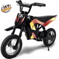 thumbnail image 1 of Wisairt 36V Kids Electric Dirt Bike, 15.5 mph High-Speed Electric Motorcycle Ride on Dirt Bike for Kids Aged 5-10, 133 lbs Max Load, 10-mile Range, Waterproof Seat, Twist Grip Throttle, Red & Gold, 1 of 10