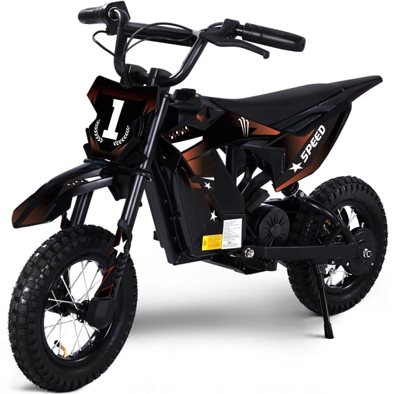 Wisairt 36V Kids Electric Dirt Bike, 15.5 mph High-Speed Electric Motorcycle Ride on Dirt Bike for Kids Aged 5-10, 133 lbs Max Load, 10-mile Range, Waterproof Seat, Orange & Black