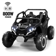 Wisairt 24V Ride on Toys 4WD Ride on Cars with Remote Control, 2 Seater Electric Car for Kids, Power Car Wheels, UTV w/ 4 Motors, Music, Lights, 3 Speeds, Black