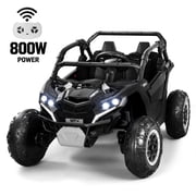 Wisairt 24V Ride on Toys 4WD Ride on Cars with Remote Control, 2 Seater Electric Car for Kids, Power Car Wheels, UTV w/ 4 Motors, Music, Lights, 3 Speeds, Black