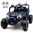 thumbnail image 1 of Wisairt 24V Ride on Toys 4WD Ride on Cars with Remote Control, 2 Seater Electric Car for Kids, Power Car Wheels, UTV w/ Four Motors, Music, LED Lights, Wireless Audio, 3 Speeds, Blue, 1 of 11