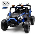 thumbnail image 1 of Wisairt 24V Ride on Toys 4WD Ride on Cars with Remote Control, 2 XL Seater Electric Car for Kids, Power Car Wheels, UTV w/ Four Motors, Music, LED Lights, Wireless Audio, 3 Speeds, Blue, 1 of 10