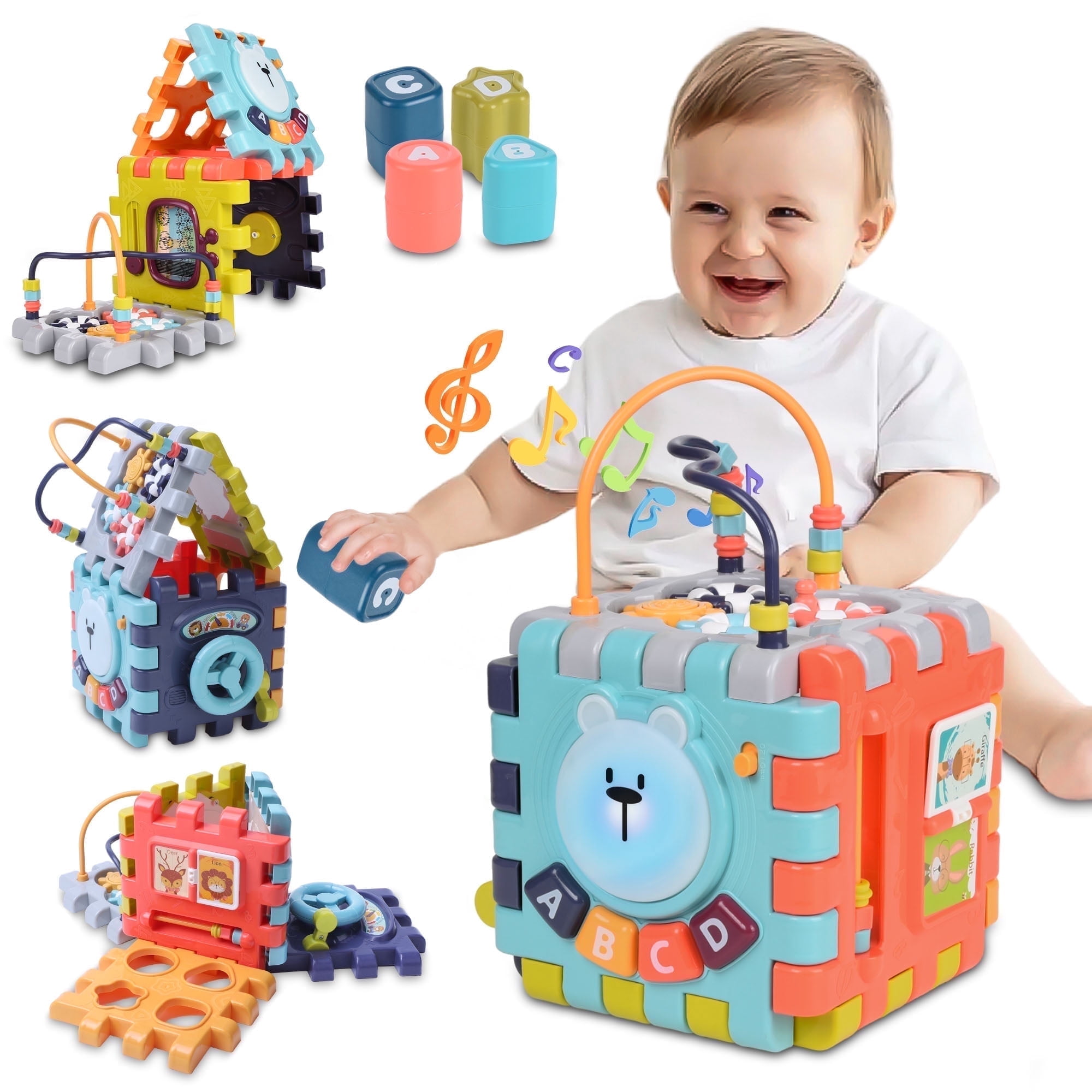 Wisairt Baby Activity Cube, 6in1 Musical Learning Toy, Montessori — free download