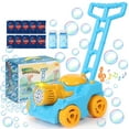 thumbnail image 1 of Wisairt Bubble Lawn Mower, Bubble Machine for Toddlers Kids, Outdoor Push Toy Gift for Preschool Boy Girl 3+, Blue & Yellow, 1 of 10