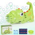 Wisairt Bubble Machine,Dinosaur Bubble Gun with 2 Bubble Solutions