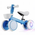 thumbnail image 1 of Wisairt Colorful Lighting Baby Balance Bike, No Pedal 4 Quiet Wheels & Soft Seat, Toys for 1 Year Old Boy Girls Gifts, Blue, 1 of 8