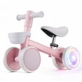 thumbnail image 1 of Wisairt Colorful Lighting Baby Balance Bike, No Pedal 4 Quiet Wheels & Soft Seat, Toys for 1 Year Old Boy Girls Gifts, Pink, 1 of 8