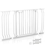 Wisairt Extra Wide Metal Baby Gate for Stairway and Hallway,for Baby Toddler Age Group 6 to 24 Months(White)