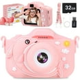 thumbnail image 1 of Wisairt Kids Camera with 32GB SD Card and Silicone Cover, Toy Camera for Girls and Boys 3-12 Years Best Birthday Gifts (Pink), 1 of 8