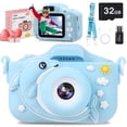 thumbnail image 1 of Wisairt Kids Camera with 32GB SD Card and Silicone Cover, Toy Camera for Girls and Boys 3-12 Years Best Birthday Gifts (Blue), 1 of 8