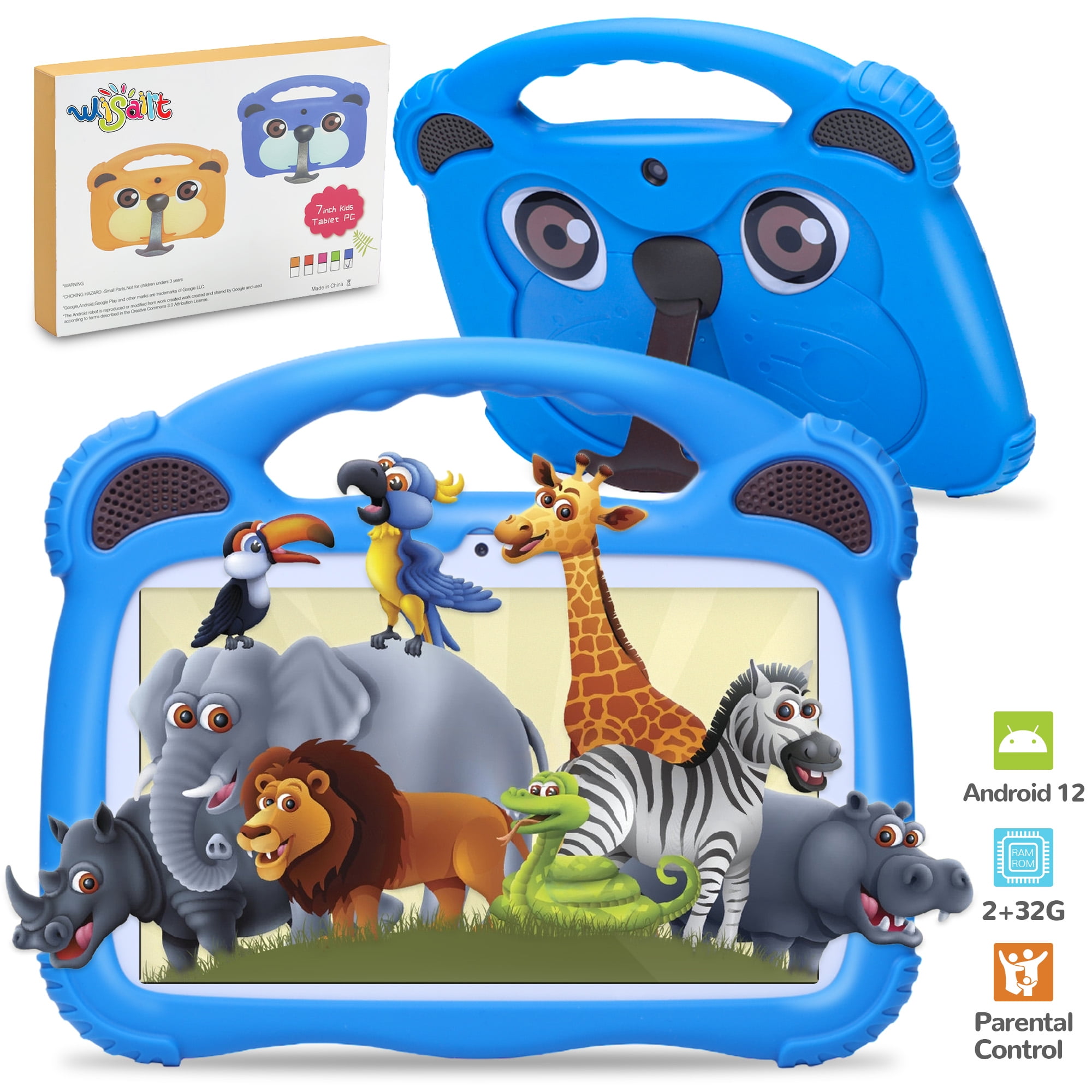 WEYI Kids Tablet, 7in Tablet 1960x1080 IPS Dual Camera Green 4GB RAM 32GB ROM for Writing US Plug