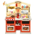 thumbnail image 1 of Wisairt Play Kitchen Set, 2.7FT Tall Kids Play Kitchen w/ Realistic Lights Sounds Simulation Spray for Toddlers Girls Boys Gift, Orange - 26x9.4x32.7in, 1 of 6