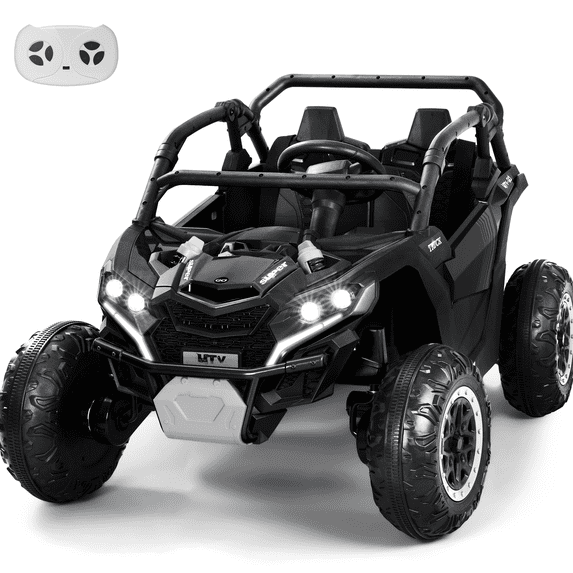 Wisairt 12V Ride on Toys Ride on Cars with Remote Control, Electric Car for Kids, Power Car Wheels, UTV w/ 4 Motors, Music, Lights, 3 Speeds