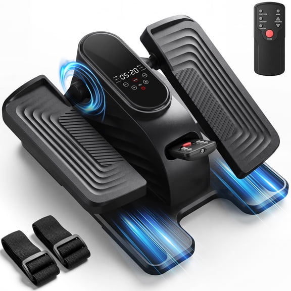 Wisakey Under Desk Elliptical Leg Exerciser While Sitting, Elliptical Exercise Machine with 15 Auto Modes, 15 Speed Levels, Forward/Reverse, Remote Control, Fully Assembled Home Fitness Equipment
