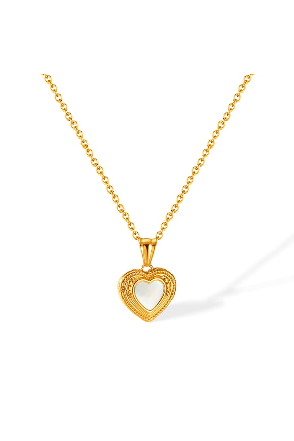 18K Gold Plated Heart Necklace Titanium Steel Choker Dainty Cute Heart Jewelry Gift