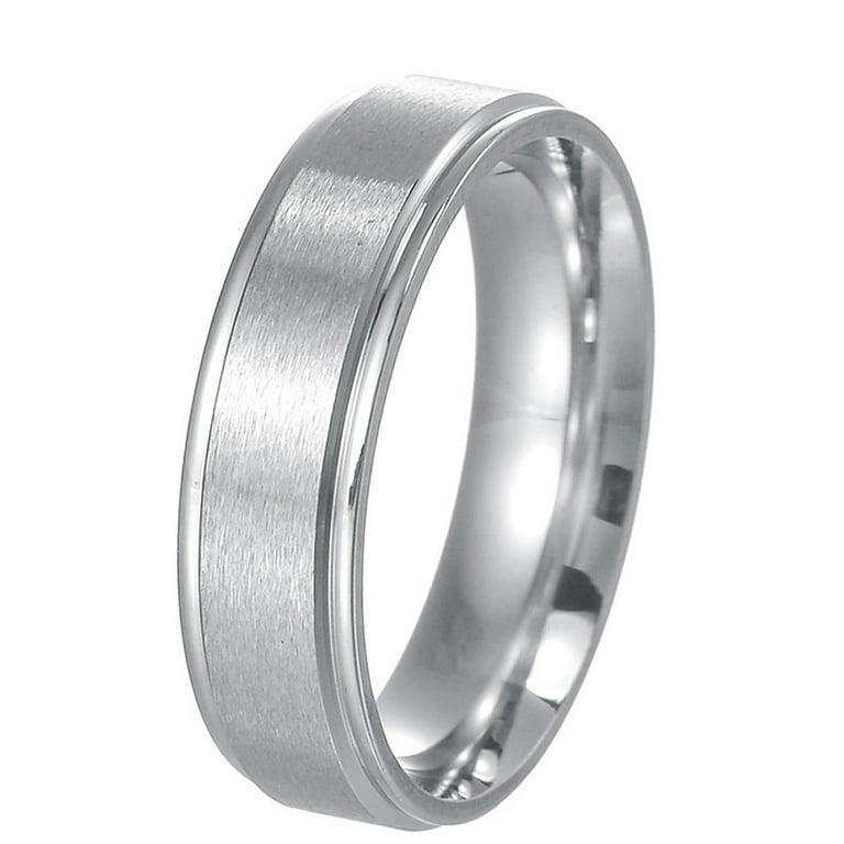 Wisbal 6mm Titanium Ring Titanium Steel Mens Wedding Band Brushed
